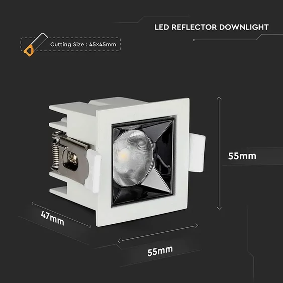 V-TAC süllyeszthető 38° mélysugárzó LED lámpa 4W meleg fehér - SKU 987