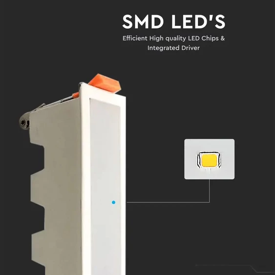 V-TAC süllyeszthető mennyezeti hosszúkás LED panel 10W meleg fehér - SKU 6401