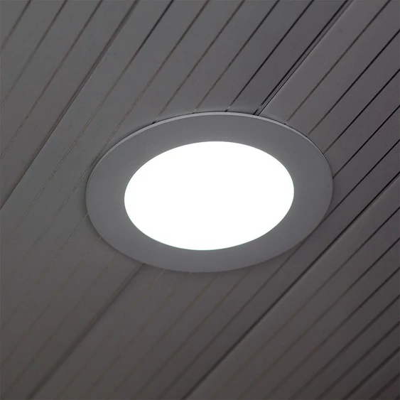V-TAC süllyeszthető kerek fémházas LED panel 12W hideg fehér - SKU 214859