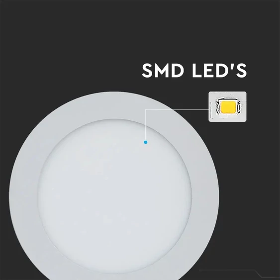 V-TAC süllyeszthető mennyezeti kerek LED panel 12W meleg fehér - SKU 4857