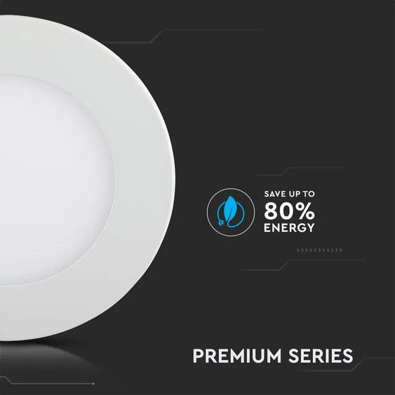 V-TAC süllyeszthető mennyezeti kerek LED panel 12W meleg fehér - SKU 4857