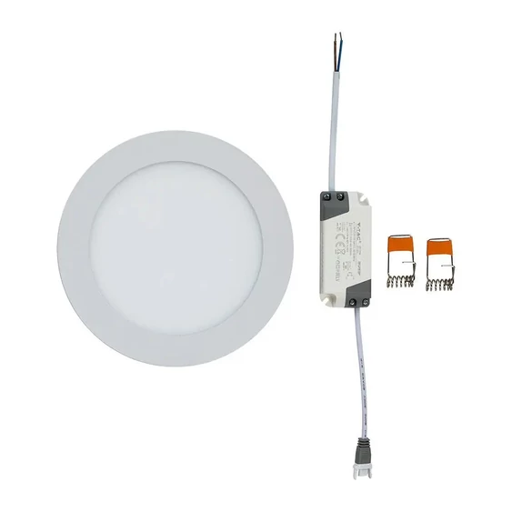 V-TAC süllyeszthető mennyezeti kerek LED panel 12W meleg fehér - SKU 4857