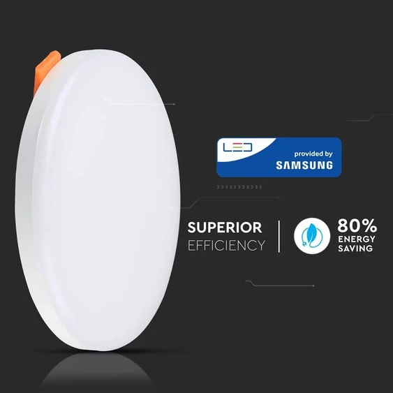 V-TAC süllyeszthető mennyezeti kerek LED panel 12W meleg fehér - SKU 727