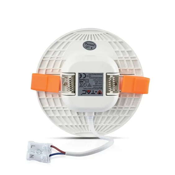V-TAC süllyeszthető mennyezeti kerek LED panel 12W meleg fehér - SKU 727