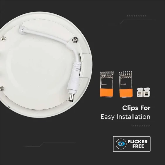 V-TAC süllyeszthető kerek fémházas LED panel 18W hideg fehér - SKU 214862