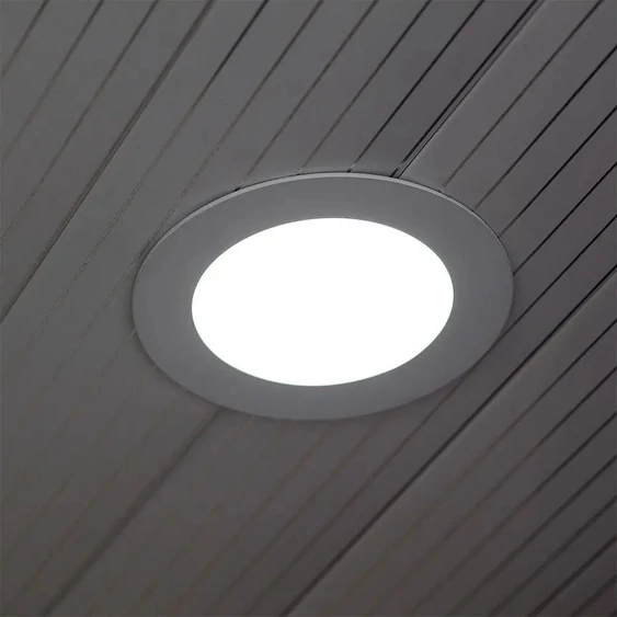 V-TAC süllyeszthető kerek fémházas LED panel 18W hideg fehér - SKU 214862