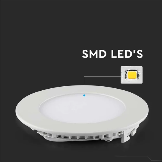 V-TAC süllyeszthető kerek fémházas LED panel 18W meleg fehér - SKU 214860