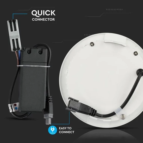 V-TAC süllyeszthető mennyezeti kerek LED panel 24W meleg fehér - SKU 724