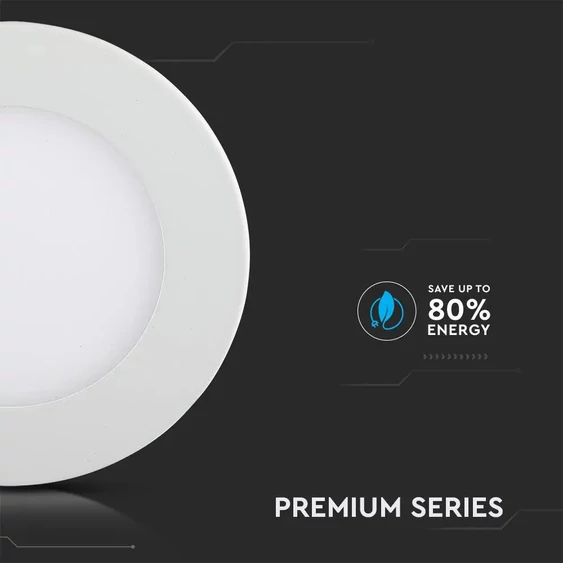 V-TAC süllyeszthető mennyezeti kerek LED panel 3W természetes fehér - SKU 6293