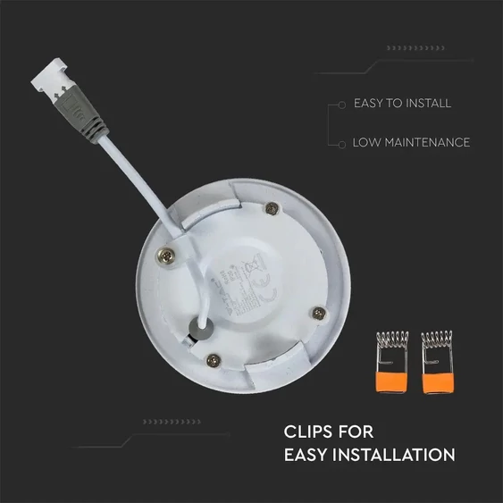 V-TAC süllyeszthető mennyezeti kerek LED panel 3W természetes fehér - SKU 6293