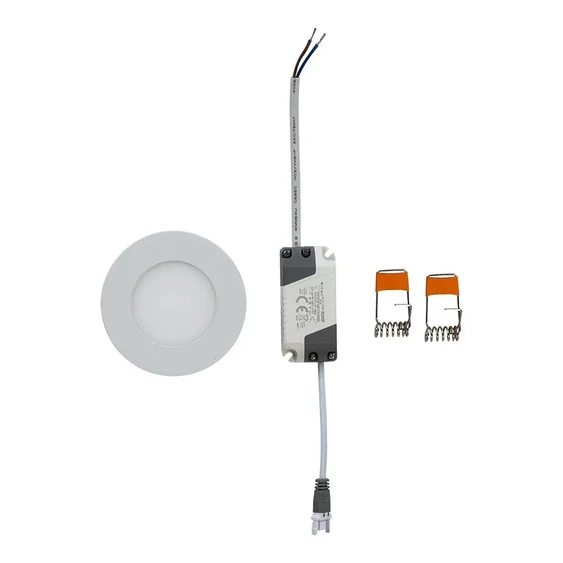 V-TAC süllyeszthető mennyezeti kerek LED panel 3W természetes fehér - SKU 6293