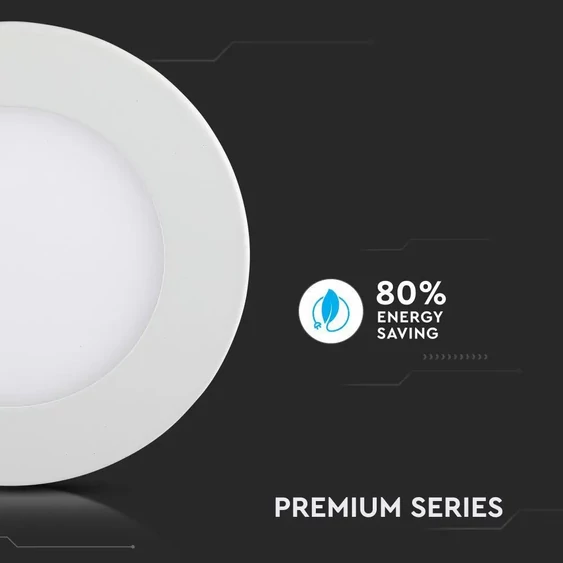 V-TAC süllyeszthető mennyezeti kerek LED panel 6W hideg fehér - SKU 4856