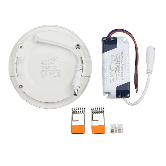 V-TAC süllyeszthető mennyezeti kerek LED panel 6W hideg fehér - SKU 4856