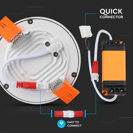 V-TAC süllyeszthető mennyezeti kerek LED panel vékony kerettel 29W hideg fehér - SKU 4942