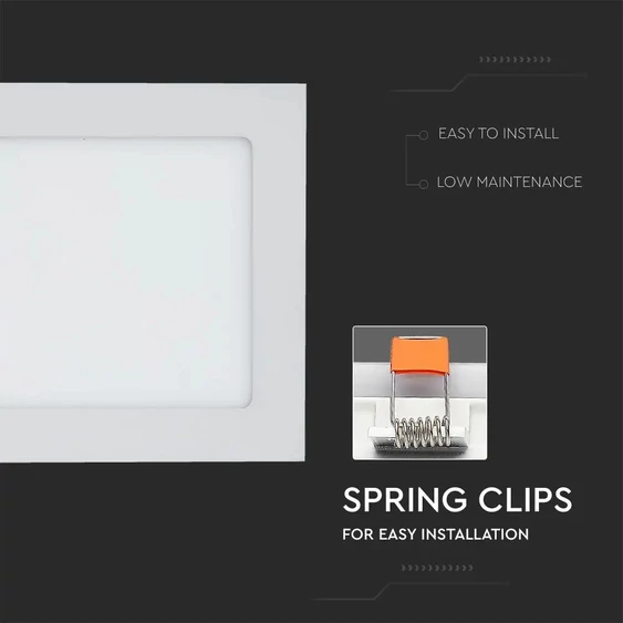 V-TAC süllyeszthető mennyezeti szögletes LED panel 12W hideg fehér - SKU 4868