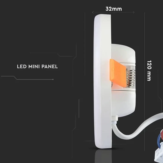 V-TAC süllyeszthető mennyezeti szögletes LED panel 12W hideg fehér - SKU 732