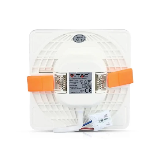 V-TAC süllyeszthető mennyezeti szögletes LED panel 12W hideg fehér - SKU 732