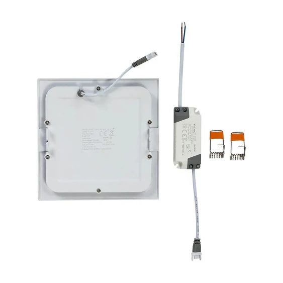 V-TAC süllyeszthető mennyezeti szögletes LED panel 12W meleg fehér - SKU 4866