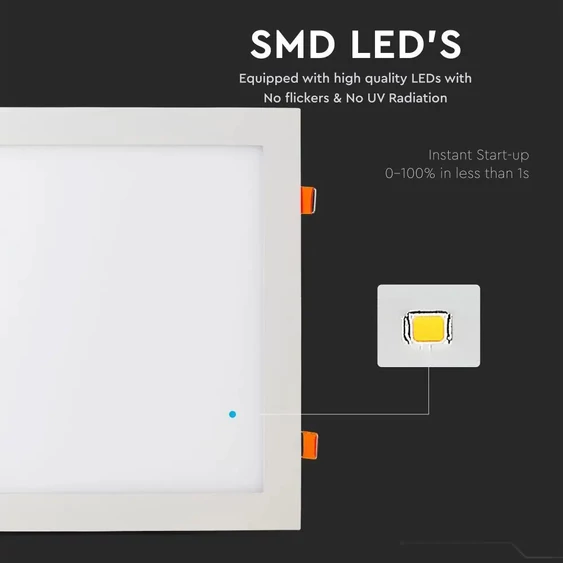 V-TAC süllyeszthető mennyezeti szögletes LED panel 36W természetes fehér - SKU 6430