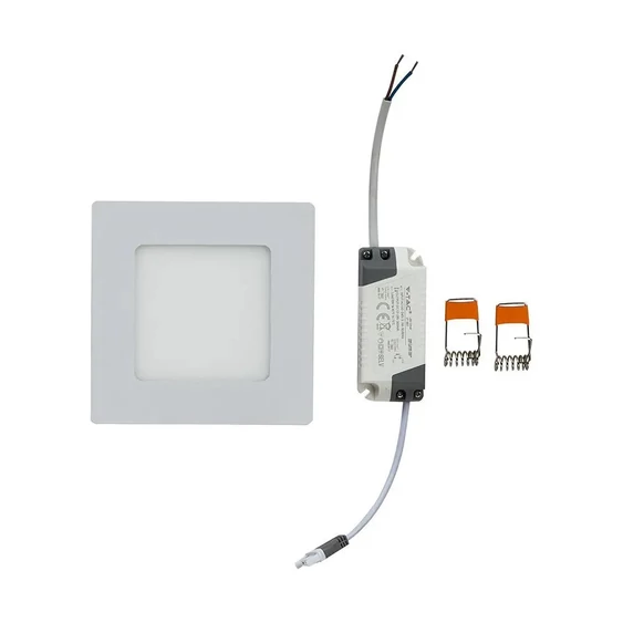 V-TAC süllyeszthető mennyezeti szögletes LED panel 6W természetes fehér - SKU 4864