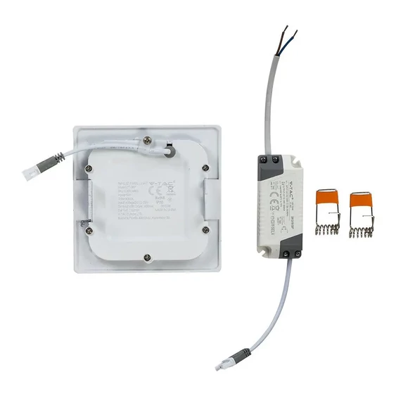 V-TAC süllyeszthető mennyezeti szögletes LED panel 6W természetes fehér - SKU 4864