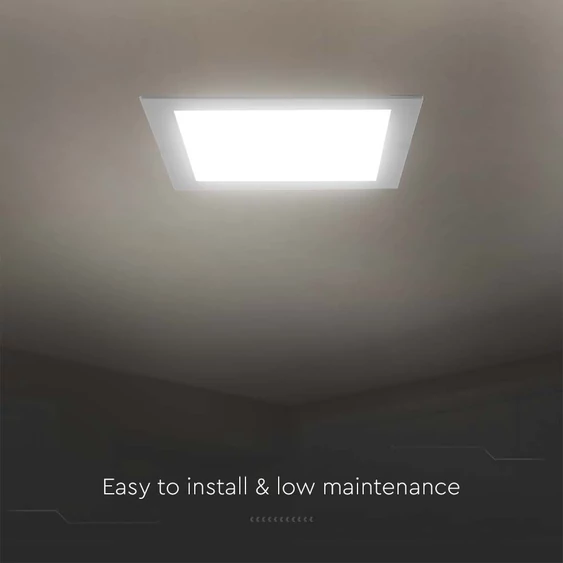 V-TAC süllyeszthető, műanyag házas, szögletes LED panel 18W, természetes fehér - SKU 10487