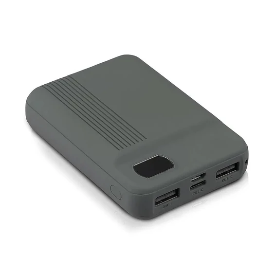 V-TAC szürke, 10000mAh powerbank, kijelzővel - SKU 8852