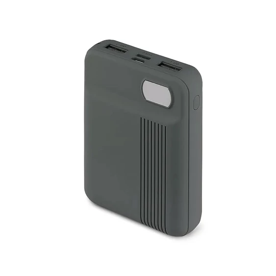 V-TAC szürke, 10000mAh powerbank, kijelzővel - SKU 8852