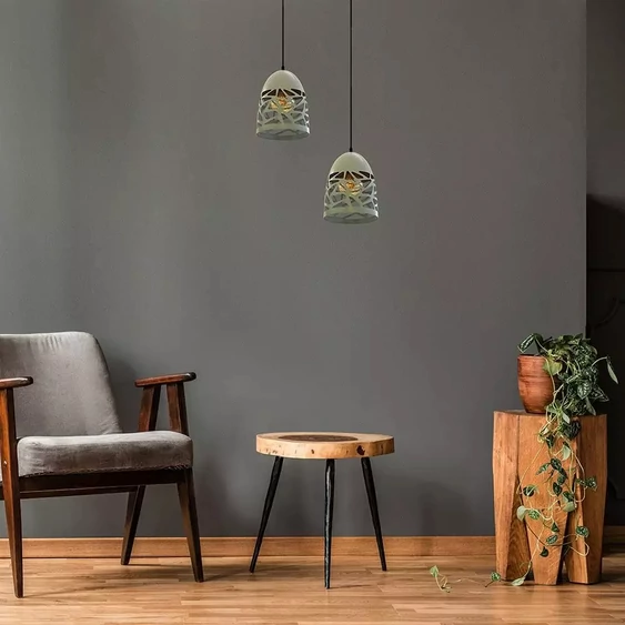 Pendant Light Matt Grey With Matt Grey