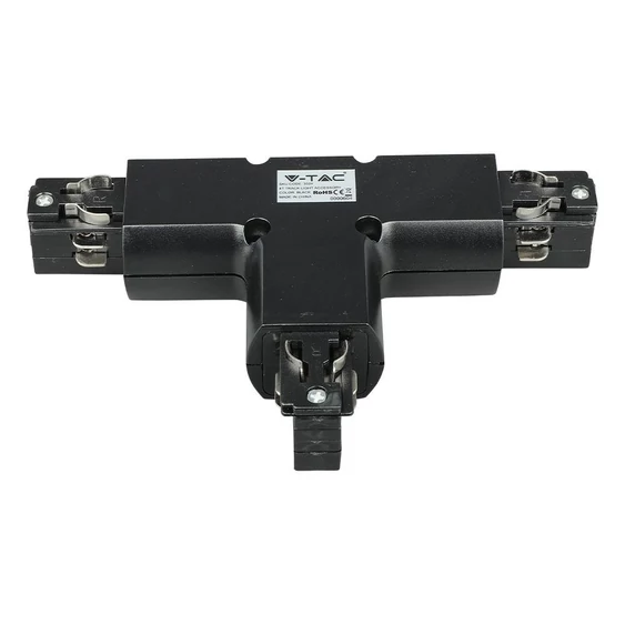 V-TAC T alakú tracklight sín csatlakozó, fekete - SKU 3524
