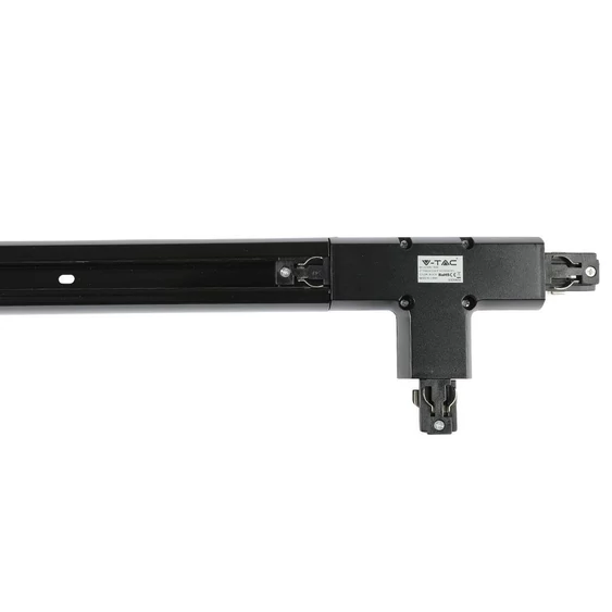 V-TAC T alakú tracklight sín csatlakozó, fekete - SKU 3524