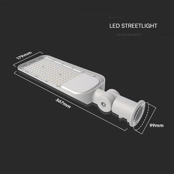 V-TAC utcai LED lámpa, térvilágító alkonyszenzoros lámpatest 100W természetes fehér - SKU 2120434