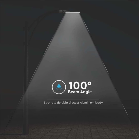 V-TAC utcai LED lámpa, térvilágító alkonyszenzoros lámpatest 30W hideg fehér - SKU 20431