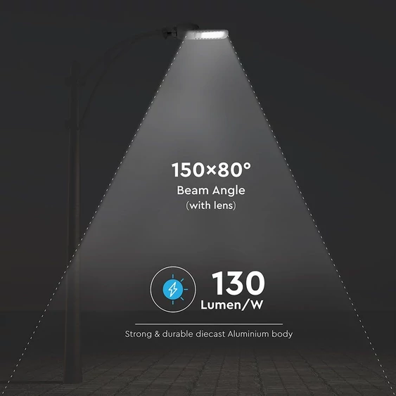 V-TAC utcai LED lámpa, térvilágító ledes lámpatest 160W természetes fehér - SKU 543