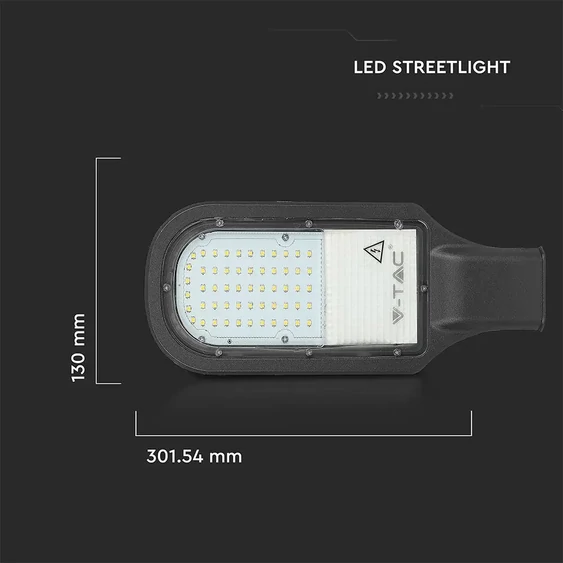 V-TAC utcai LED lámpa, térvilágító ledes lámpatest 30W természetes fehér - SKU 537