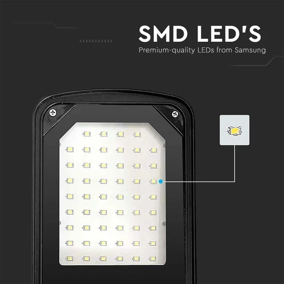 V-TAC utcai LED térvilágító, 30W, természetes fehér, fekete házas - SKU 10206