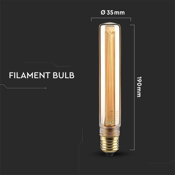 V-TAC Vintage 2W borostyán E27 ART filament T30 LED égő, 1800K - SKU 217473