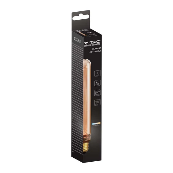 V-TAC Vintage 2W borostyán E27 ART filament T30 LED égő, 1800K - SKU 217473