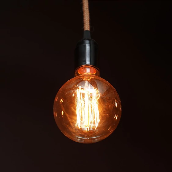 V-TAC Vintage 4W borostyán E27 ART filament G125 LED égő, 1800K - SKU 217475