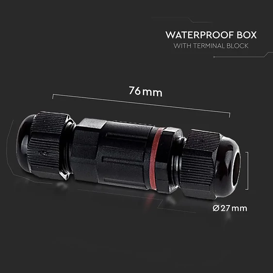 Waterproof Box With Connector Black