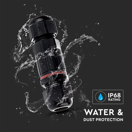 Waterproof Box With Connector Black