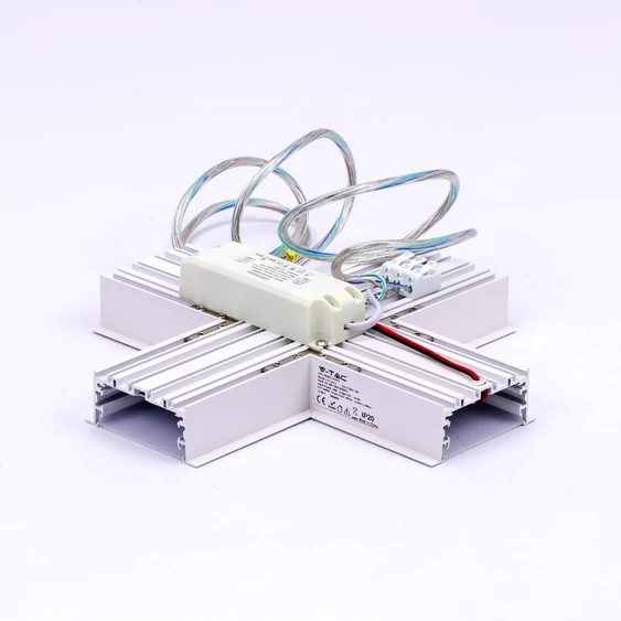 V-TAC fehér, 90mm X alakú toldó süllyeszthető lineáris LED lámpákhoz 16W természetes fehér - SKU 399