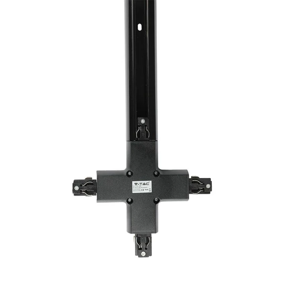 V-TAC X alakú tracklight sín csatlakozó, fekete - SKU 3526