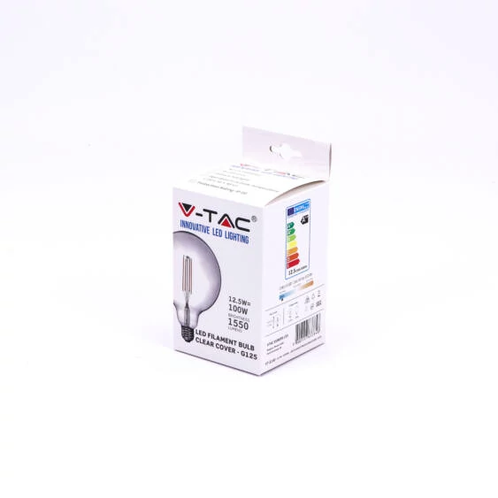 V-TAC 12.5W E27 hideg fehér filament LED égő - SKU 7455