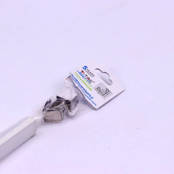 V-TAC fehér színű alumínium LED szalag sarokprofil fehér fedlappal 2m - SKU 3364