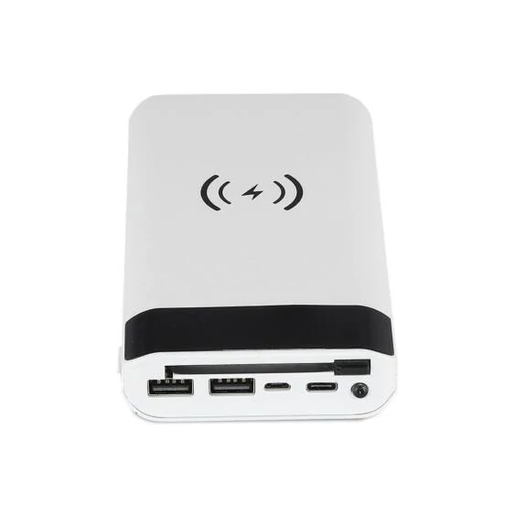V-TAC fehér, 20000mAh powerbank vezeték nélküli töltővel, kijelzővel - SKU 8860