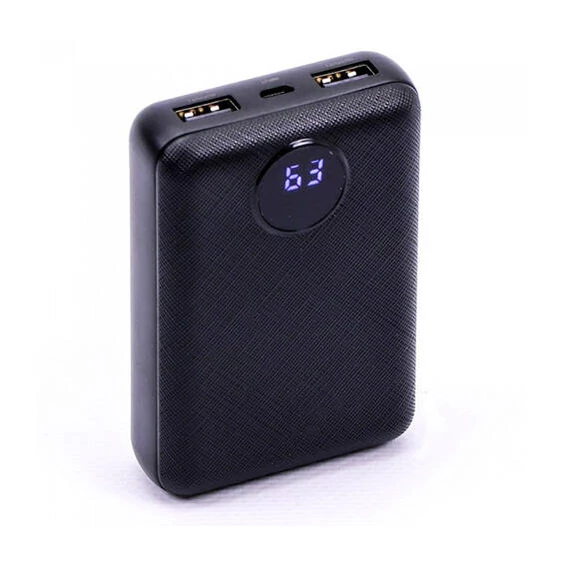 V-TAC fekete, 10000mAh powerbank, kijelzővel - SKU 8188